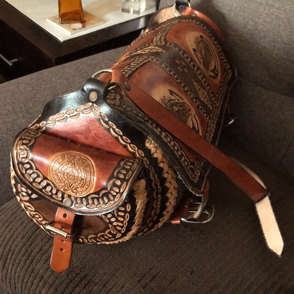 Tooled Cowhide Leather Crossbody/Side Saddle Bag Custom Made - Picture 2 of 15